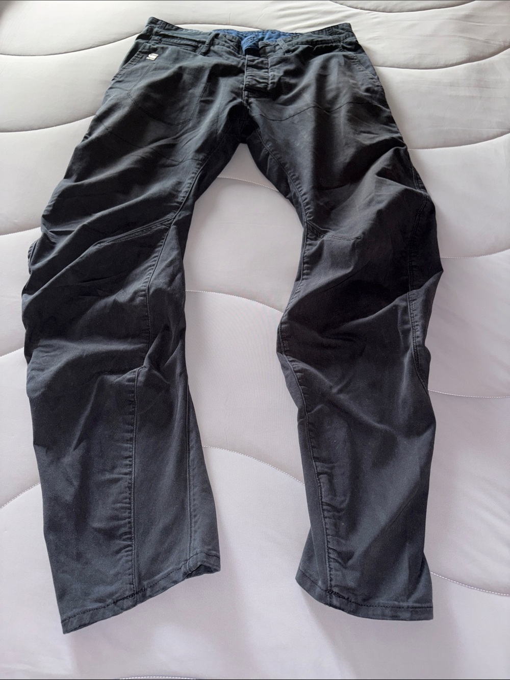 RAW Men’s Black Correctline New Omega Arc Tapered Jeans Missing Buttons EUC 32